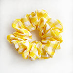 Lemon Gingham Scrunchie